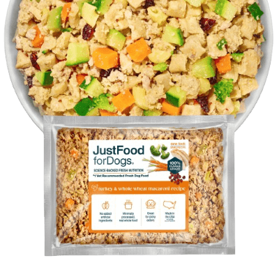 JustFoodForDogs Turkey & Whole Wheat Macaroni Zucchini
