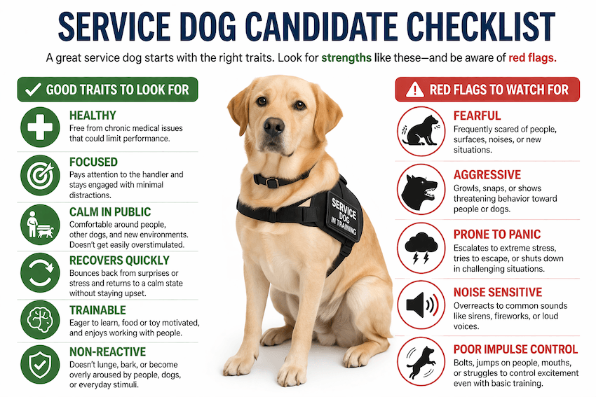 Service dog candidate checklist