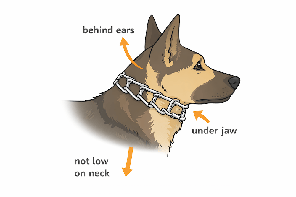 Proper prong collar placement