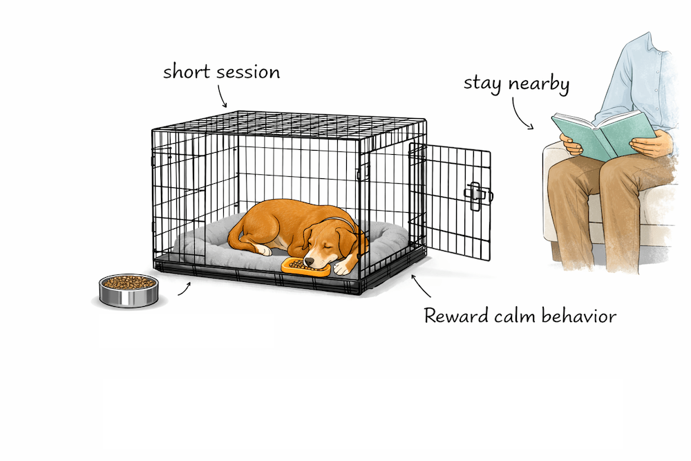 crate training session
