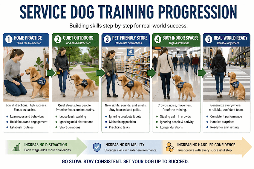 Service dog training progression