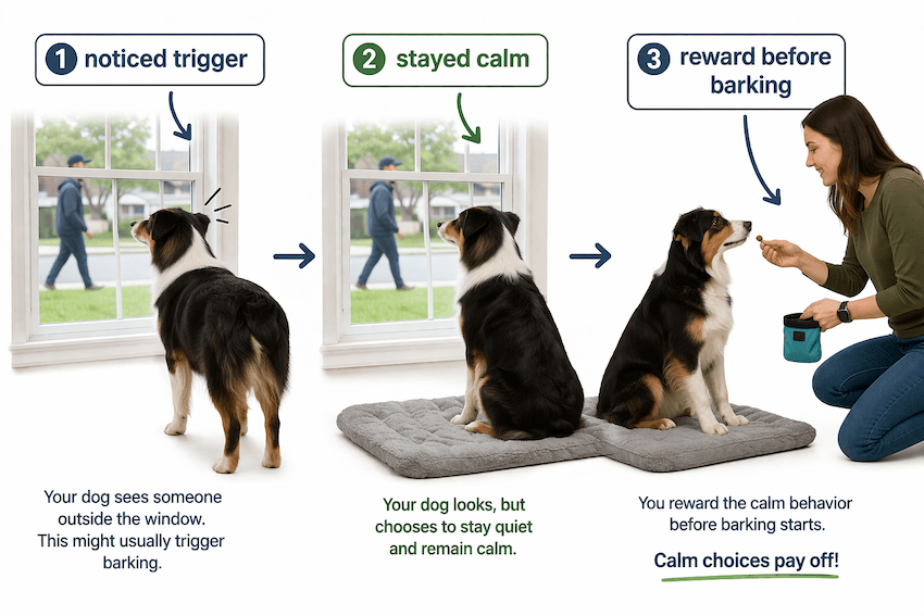 Calm dog training in three steps
