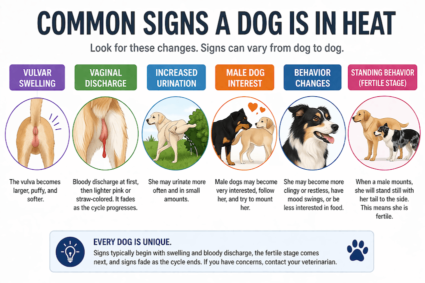 Common signs a dog is in heat