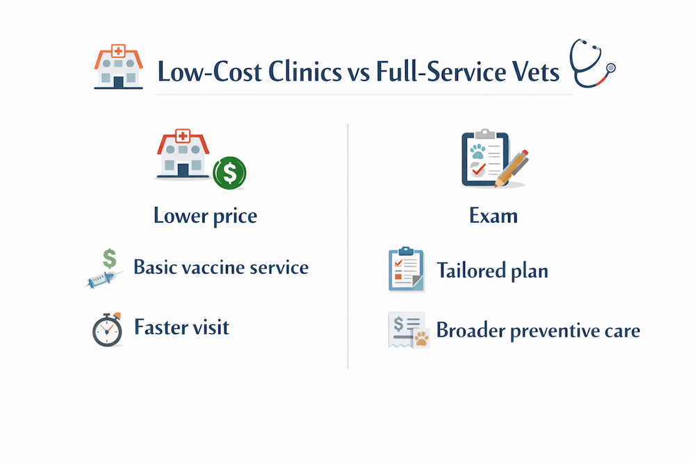 Low-cost clinics vs full-service vets