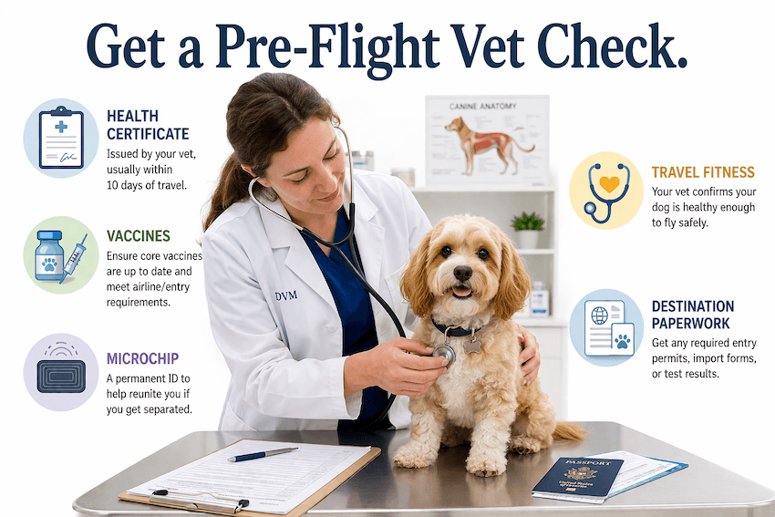 Pre-flight vet check for pets