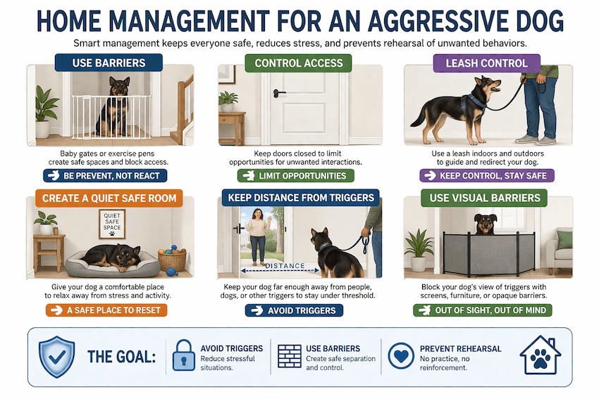 aggressive dogs home management