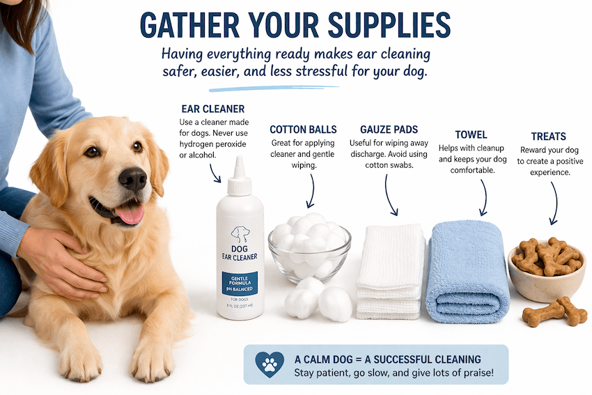 dog ears cleaning supplies