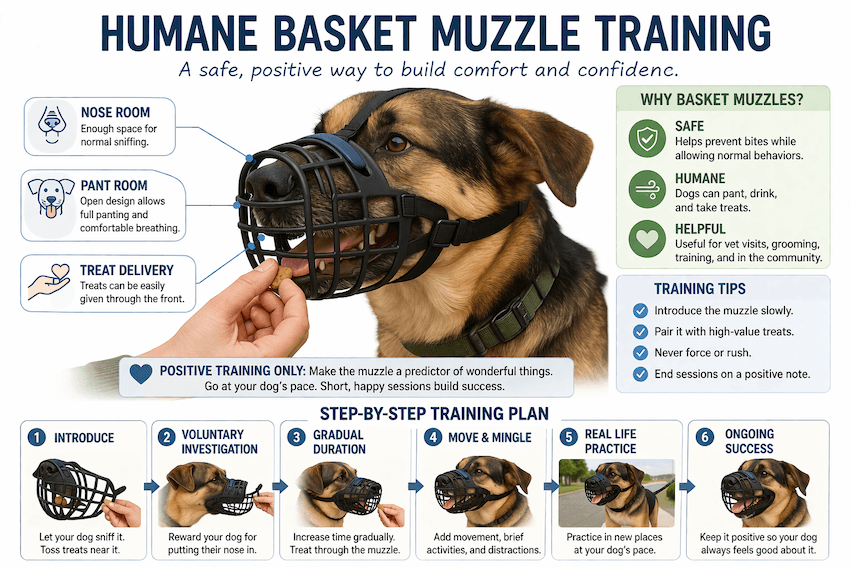 humane basket muzzle training