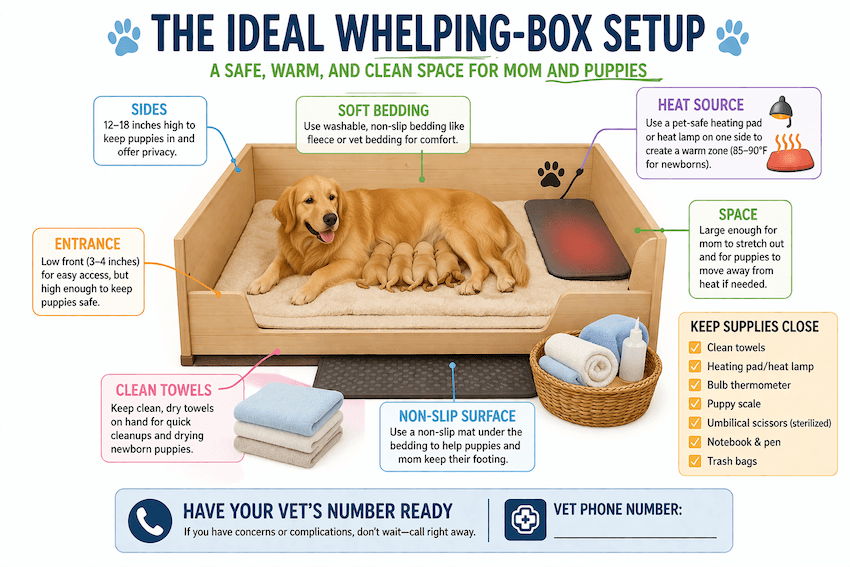 ideal whelping box setup