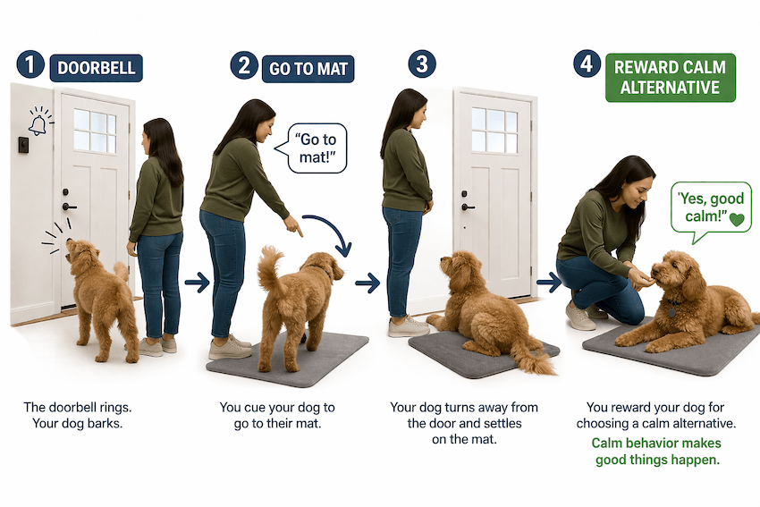training your dg for the doorbell routine