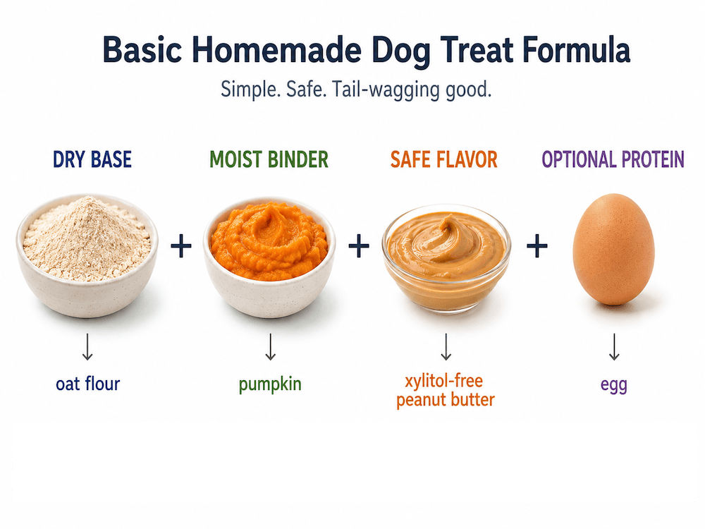 Basic homemade dog treat ingredients (