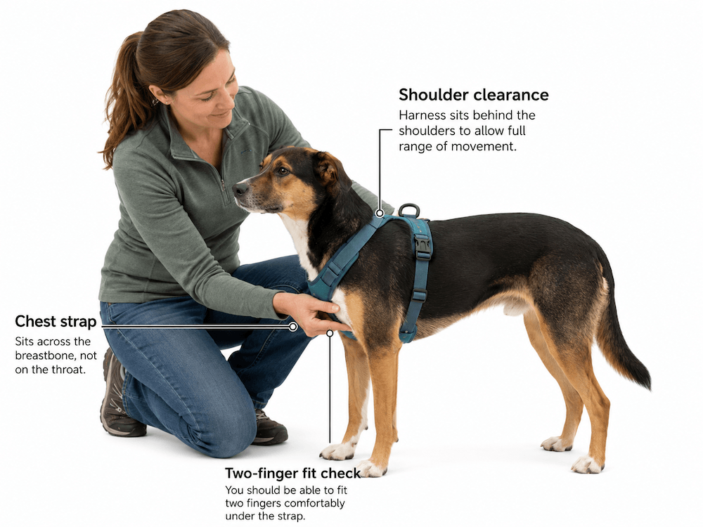 Harness fitting guide for dogs