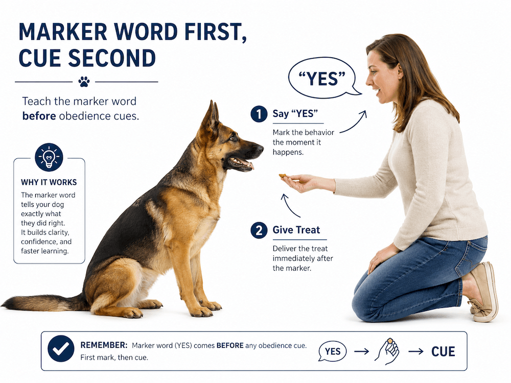 Training your dog with marker words