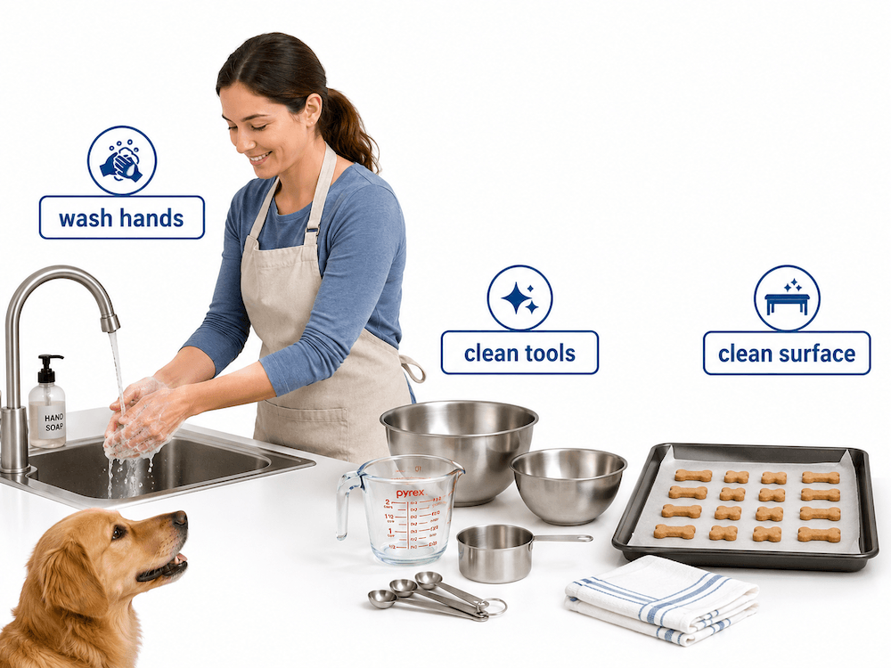 Clean kitchen prep for treats