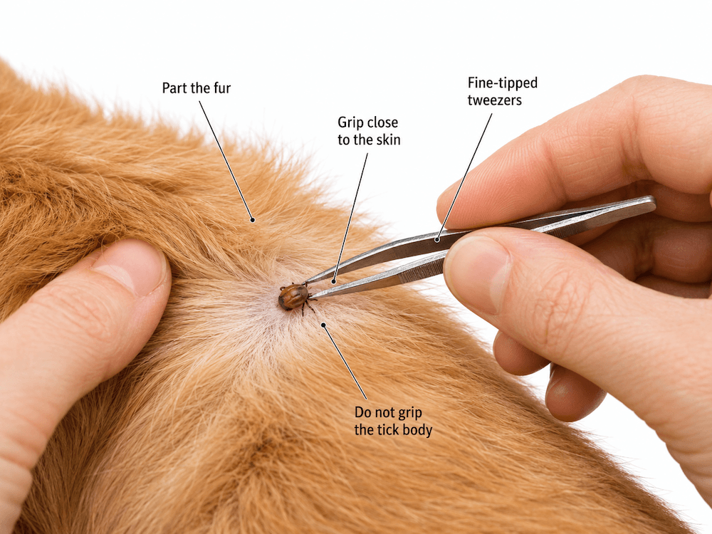 Tick removal technique for dogs