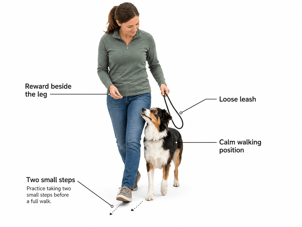 Canine walking training demonstration