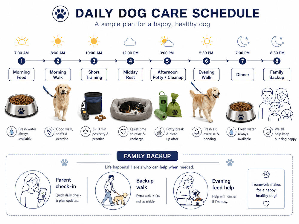 Daily dog care schedule