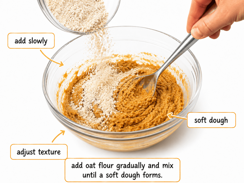 Making soft dough with oat flour