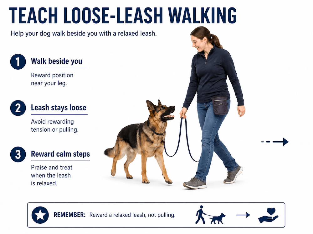 Teach loose-leash walking tips
