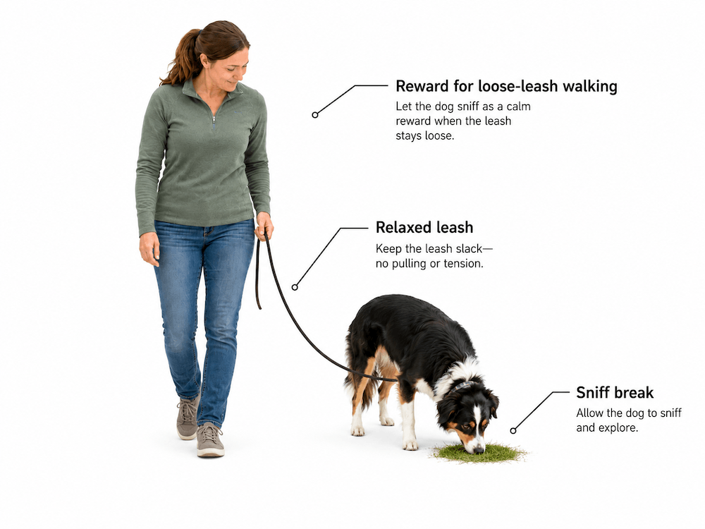 Loose-leash walking tips for dogs