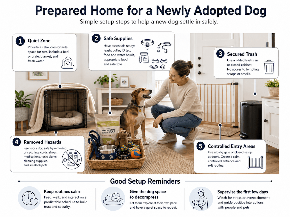 Prepared home for a new dog