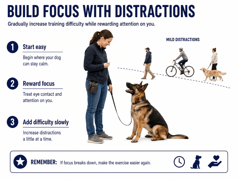 Build focus with distractions- training guide