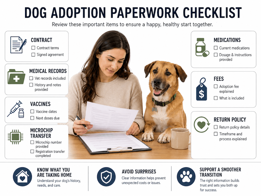 Dog adoption paperwork review
