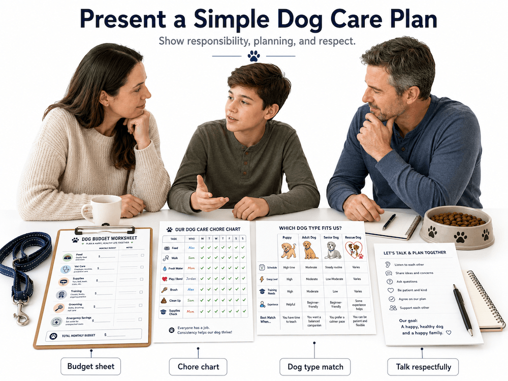 Family planning a responsible dog care plan