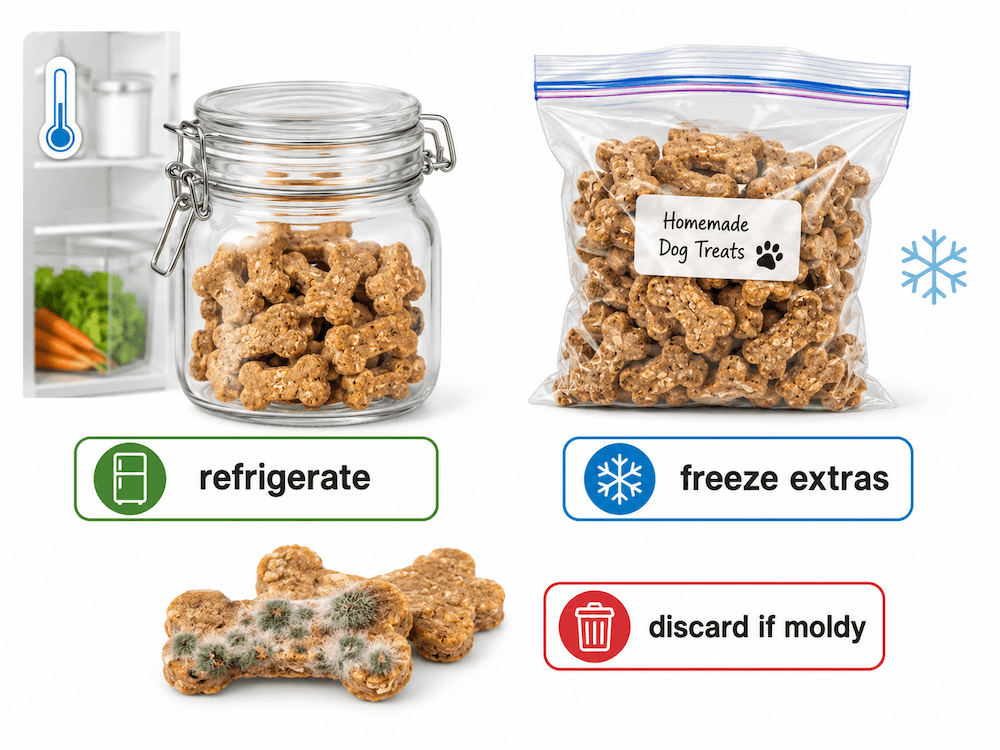 Storing homemade dog treats safely