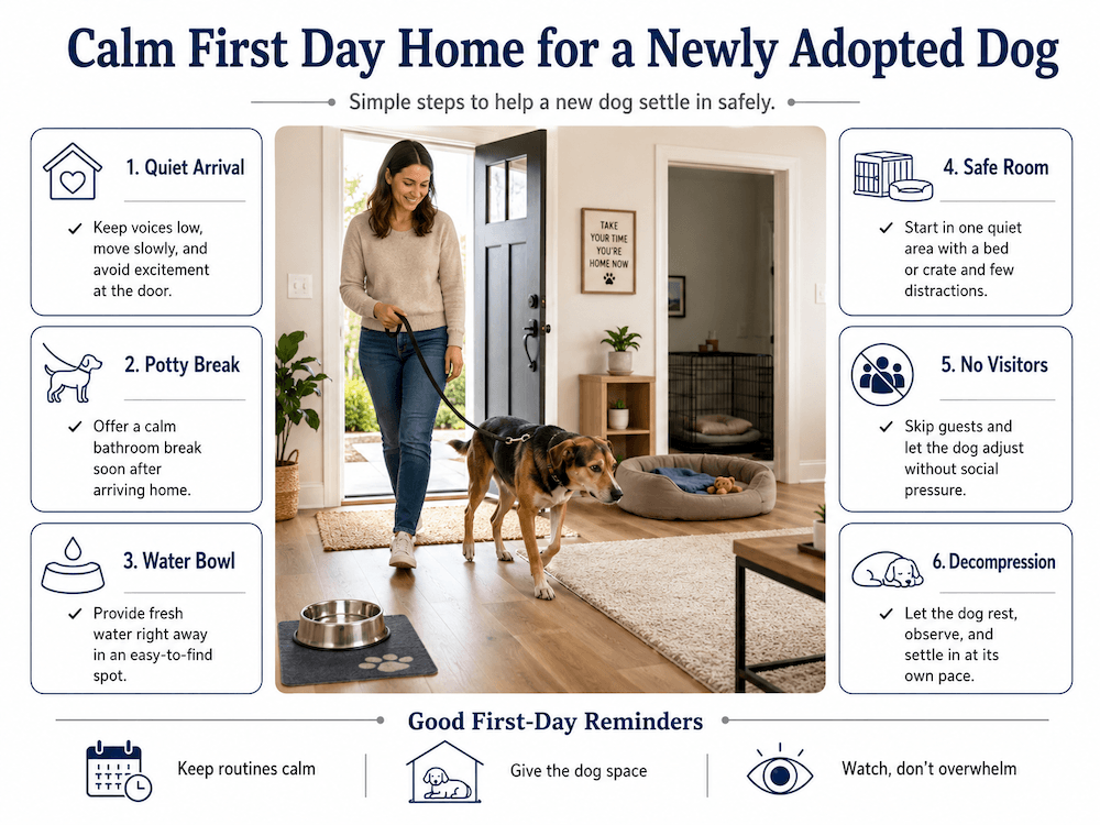 Calm first day for your dog