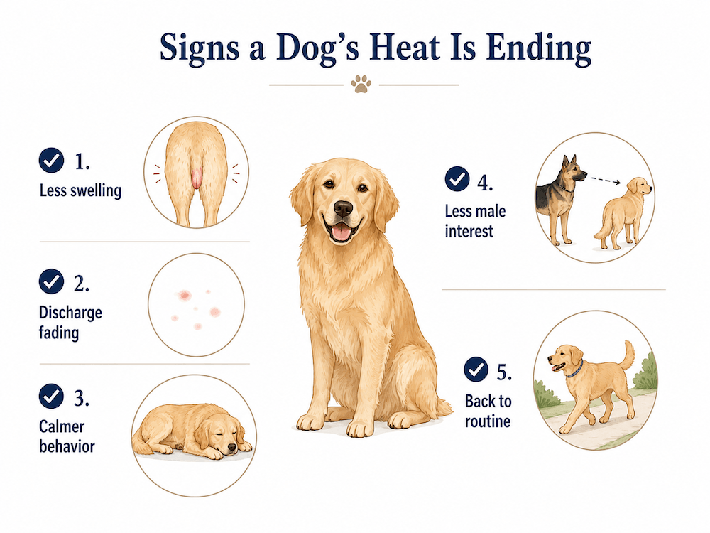 Signs of a dog’s heat ending