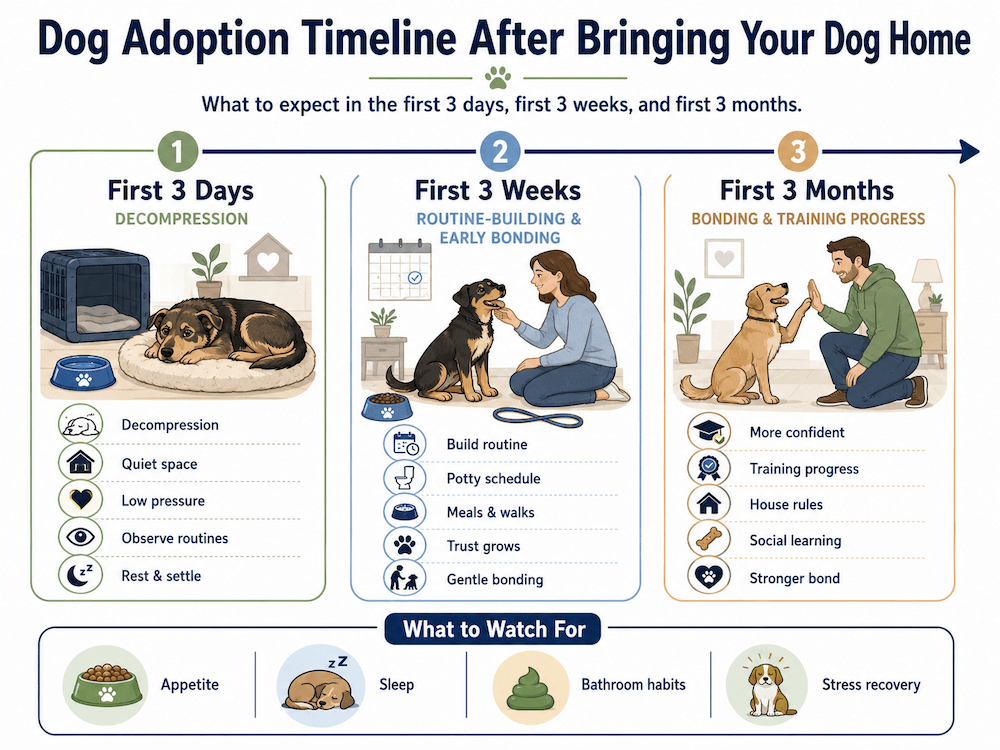 dog adoption timeline after