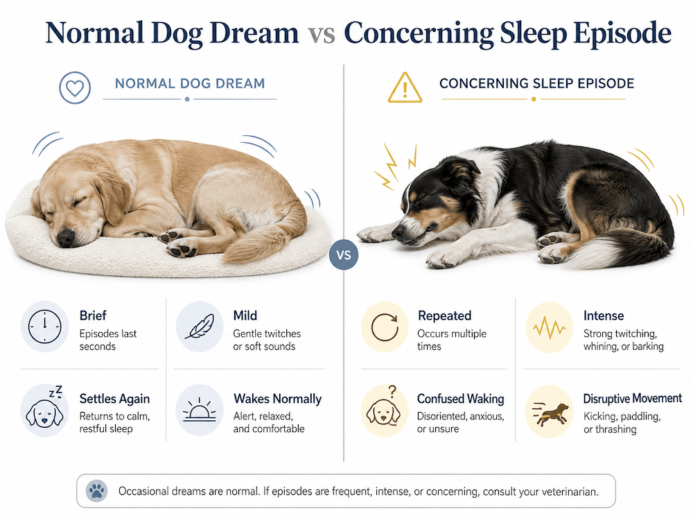 normal dog dream vs concerning