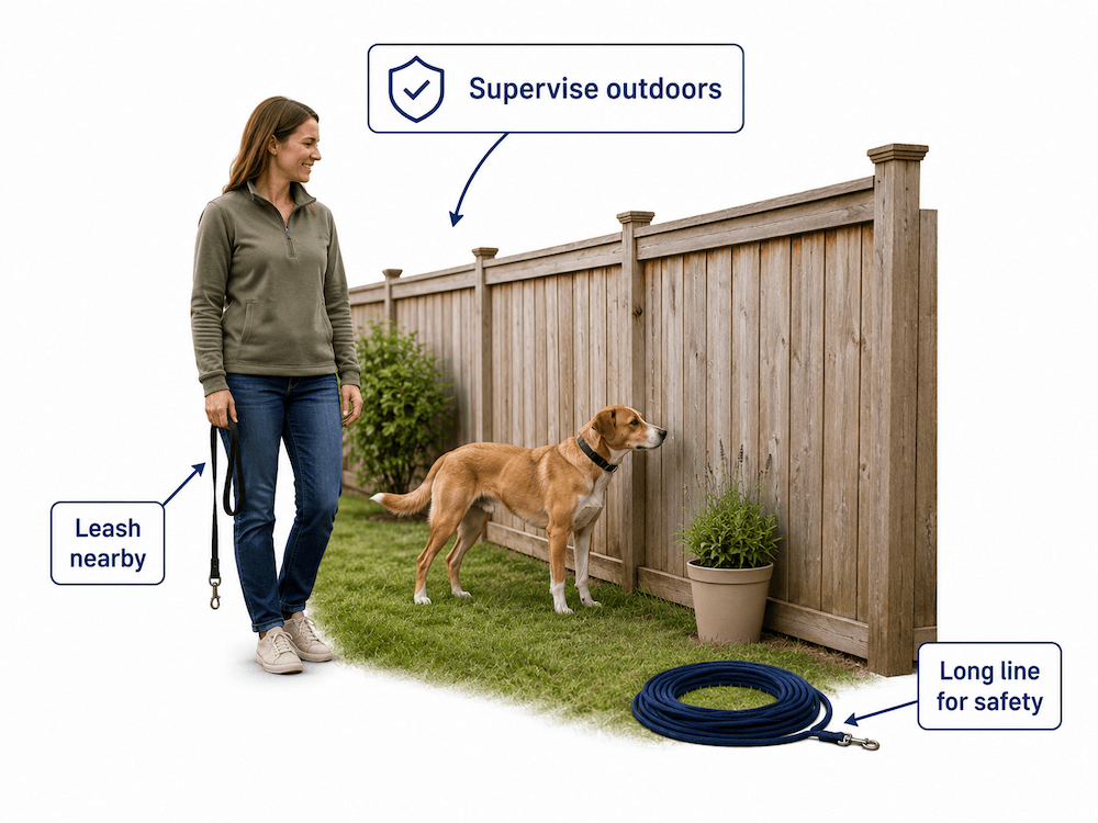 Supervising your dog outdoors safely
