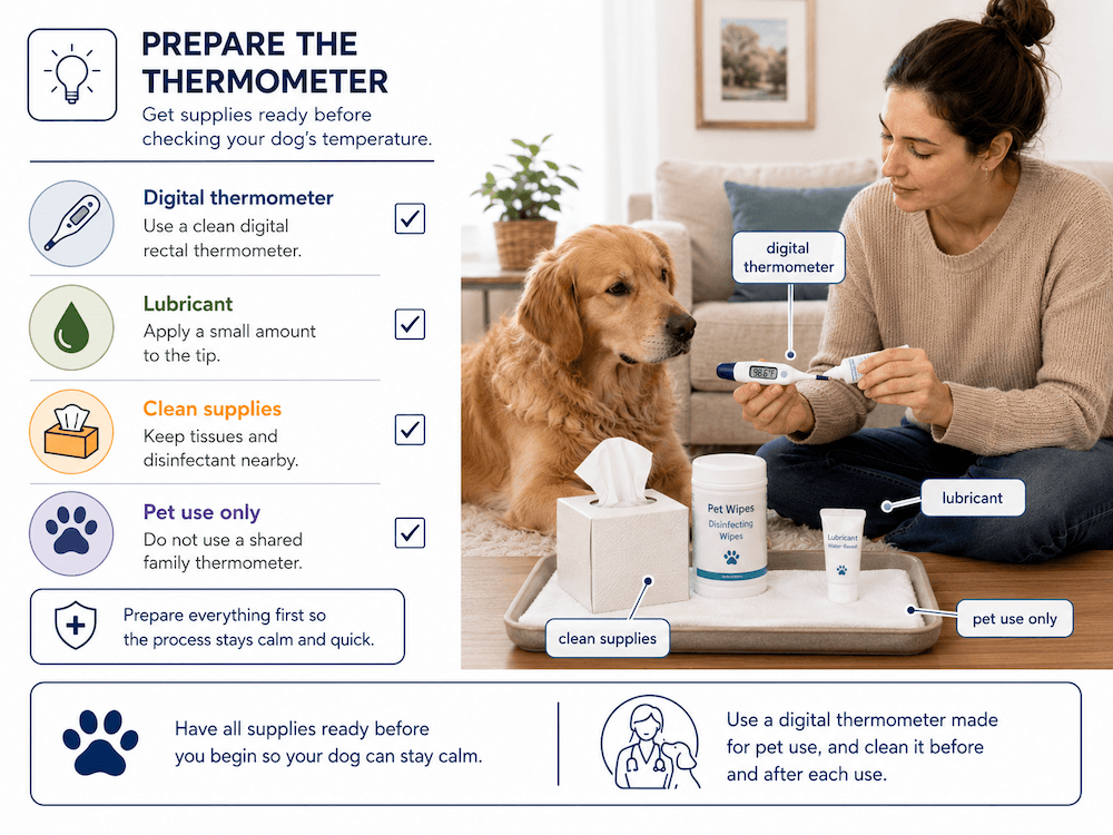 Preparing to Check Your Dog's Temperature