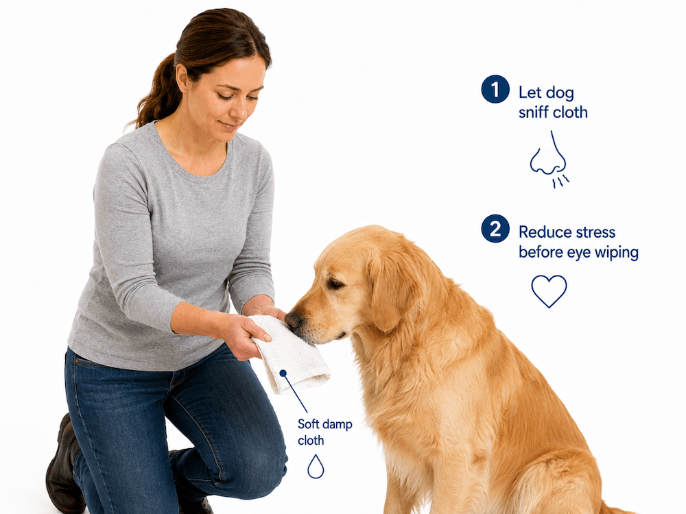 Teaching your dog to sniff cloth