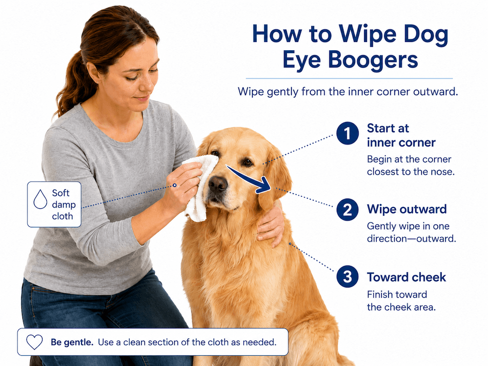 How to gently wipe your dog's eye
