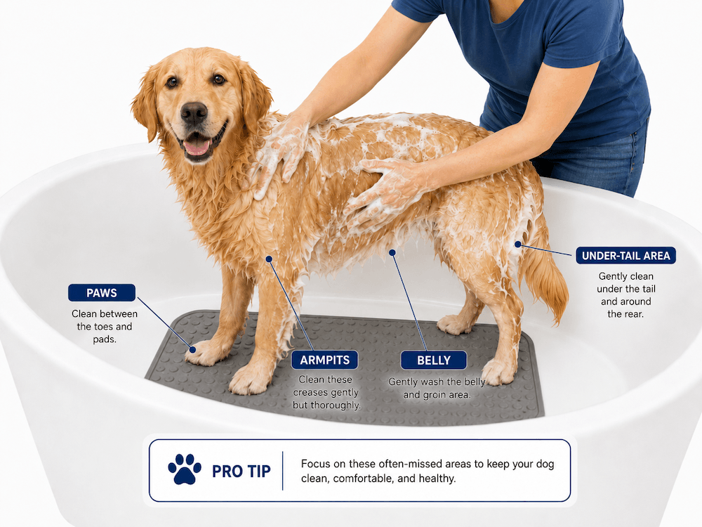 dog bathing diagram