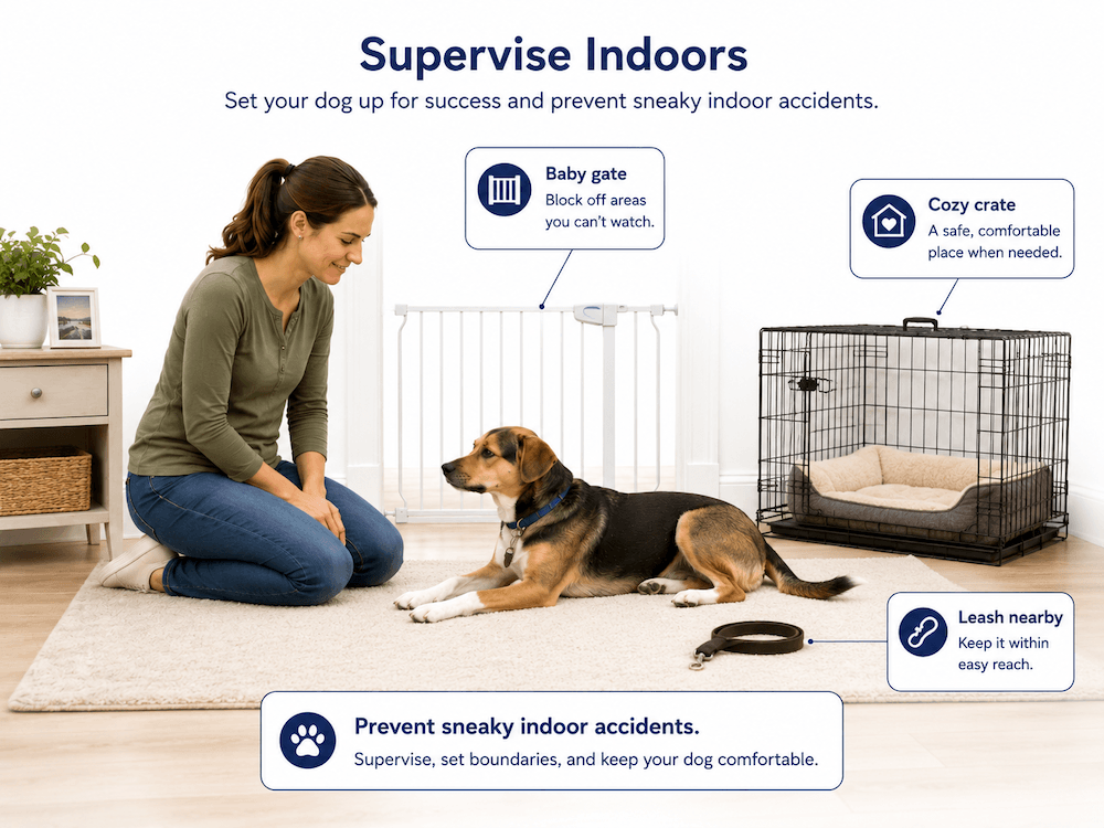 Supervise your dog indoors effectively