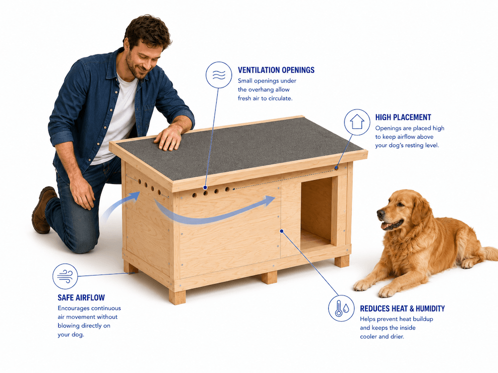 Ventilation features in dog house design