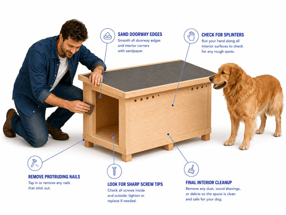 Dog house assembly- prep and sand