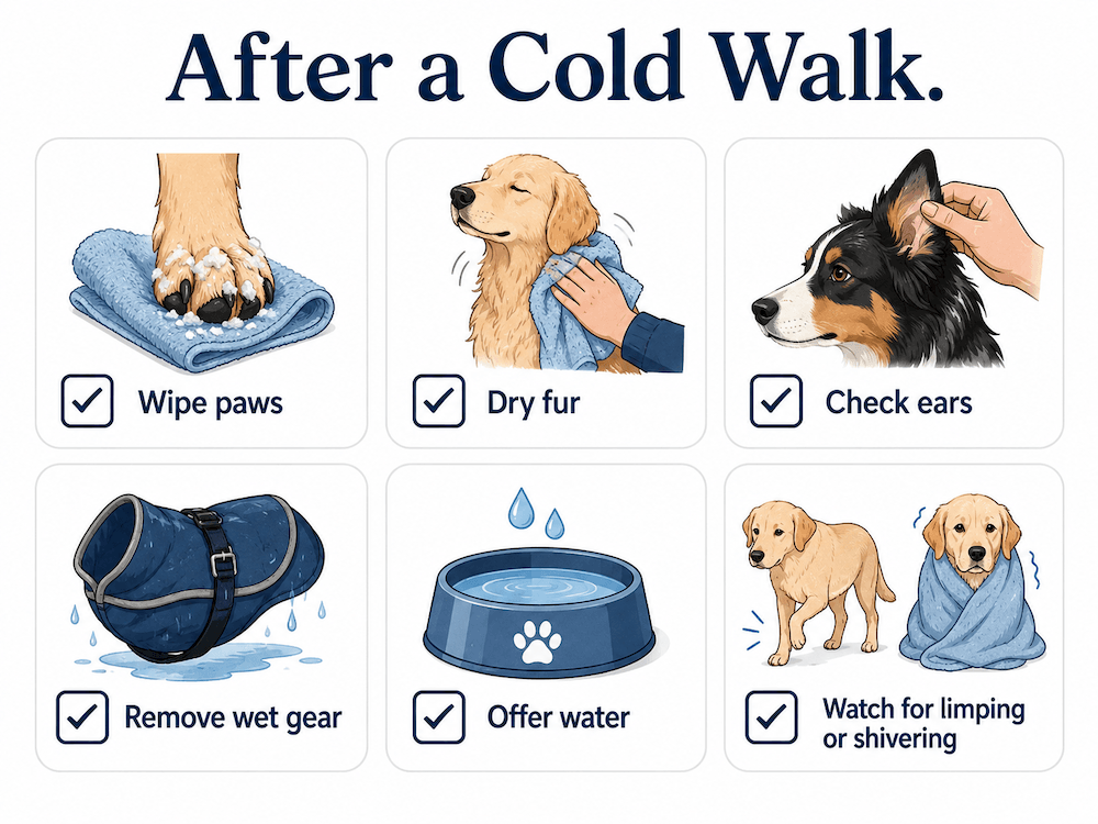 After a cold walk checklist