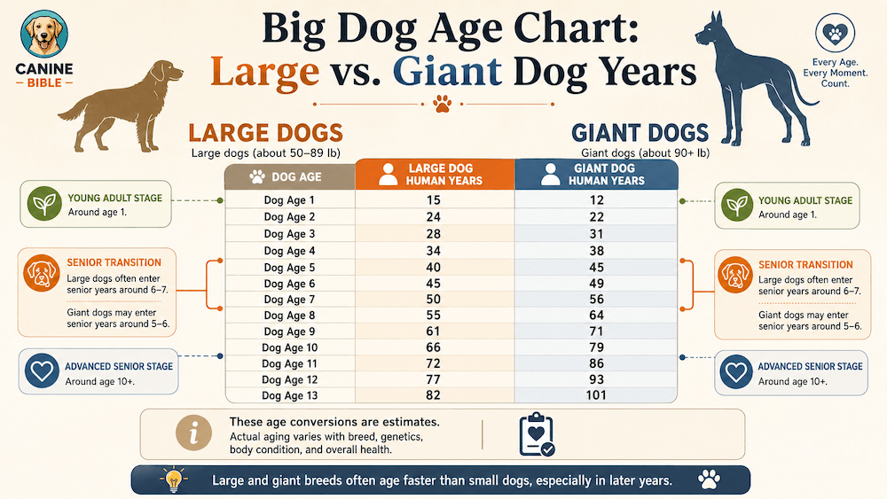Big dog age comparison chart