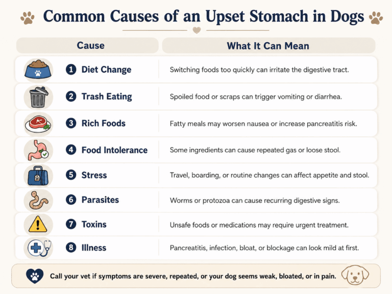 What Can I Give My Dog for an Upset Stomach? What Helps & When to Worry