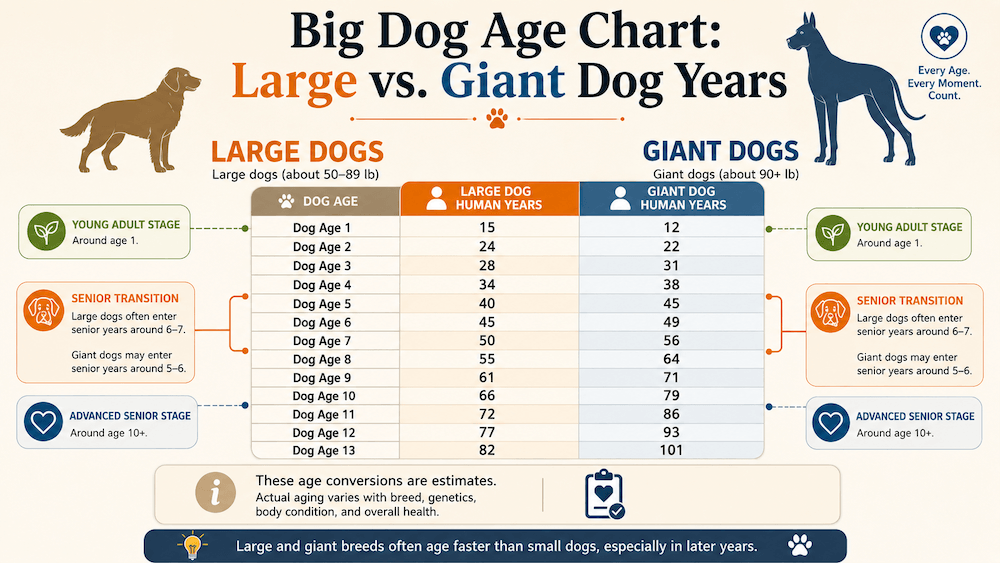Dog aging guide for large and giant breeds