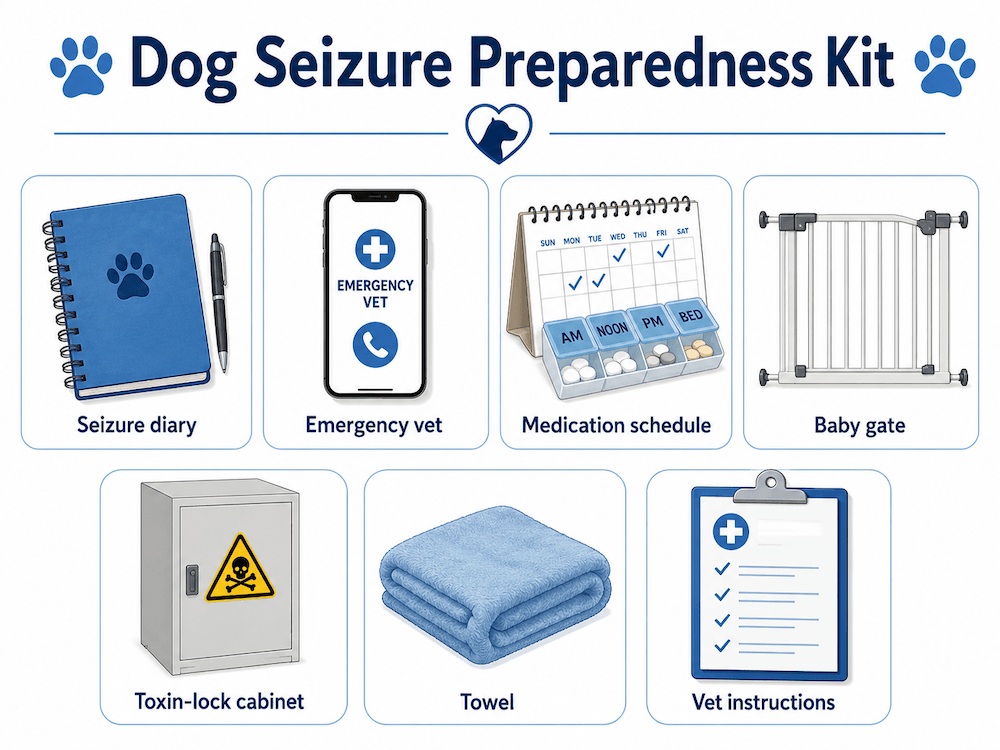 Dog seizure preparedness kit