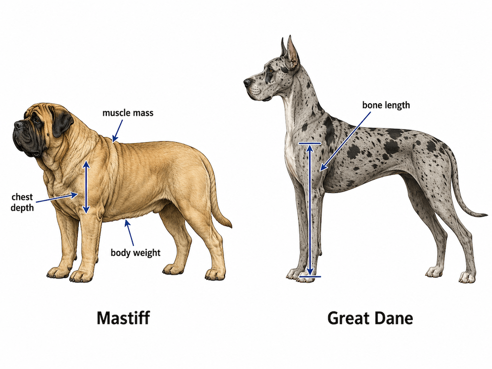 Dog size comparison