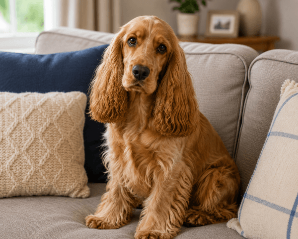 English Cocker Spaniel couch
