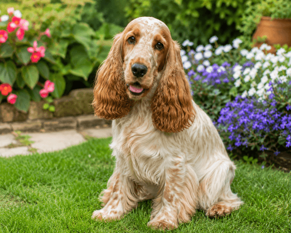 English Cocker Spaniel garden