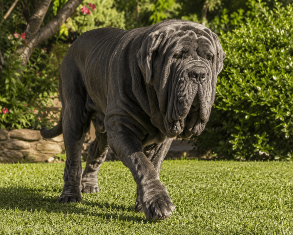 Neapolitan Mastiff walking